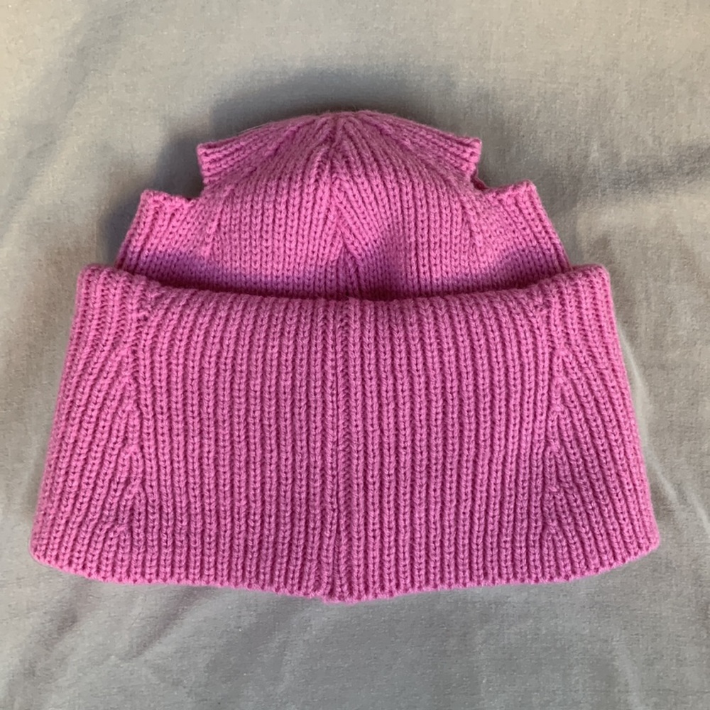 Dolls Kill Pink Baklava Balaclava Horn or Ponytail top holes 5hole ski mask - Picture 5 of 6